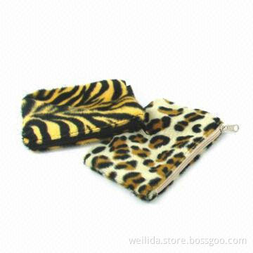 Coin Purses, Made of Leopard Fabric, Sized 12.5 x 9cm and Customized Designs Welcomed